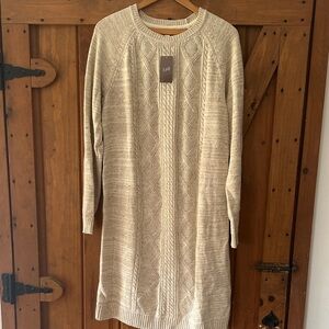 J. Jill Cream/Oatmeal Knit Sweater Dress